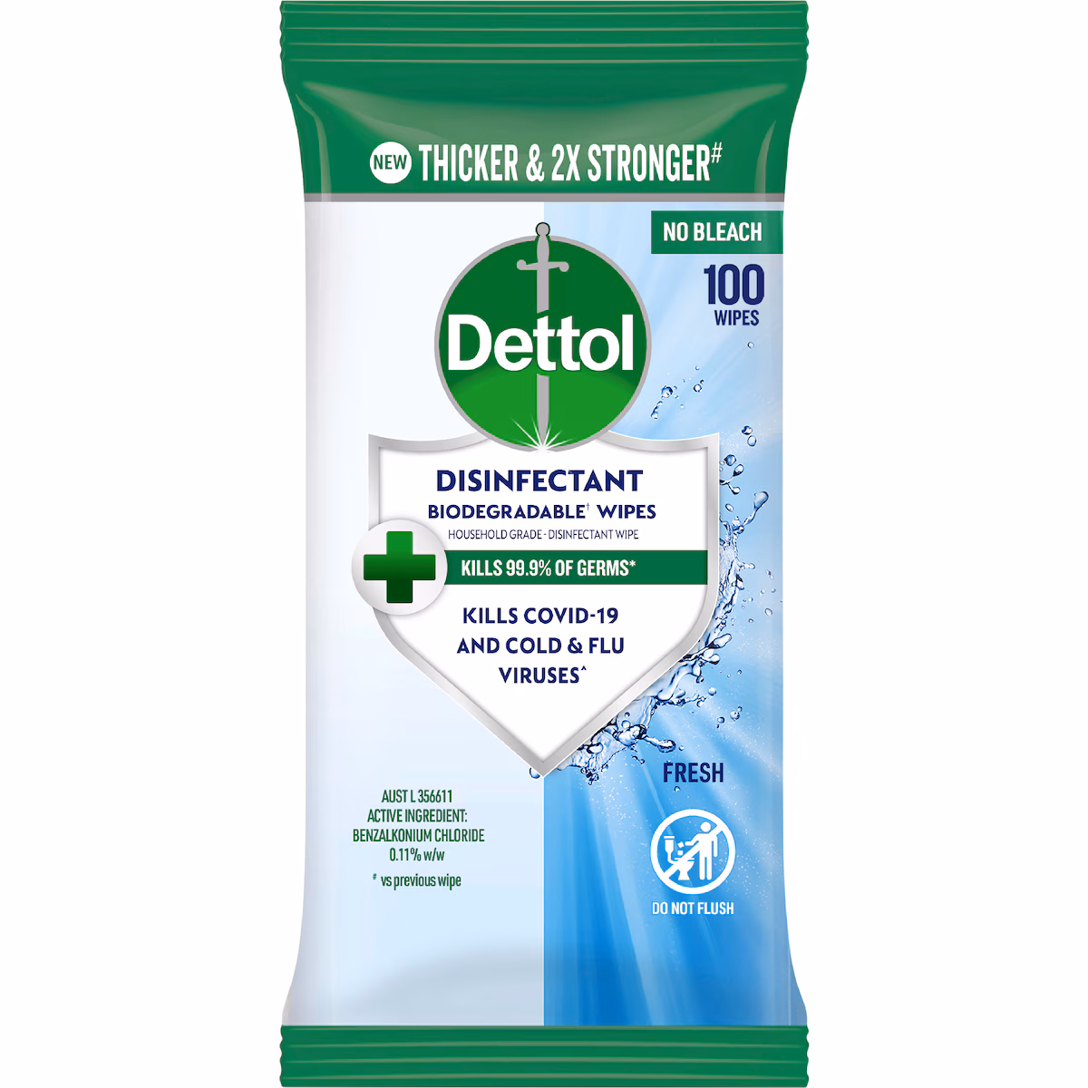 Dettol Disinfectant Wipes Fresh 100 pack
