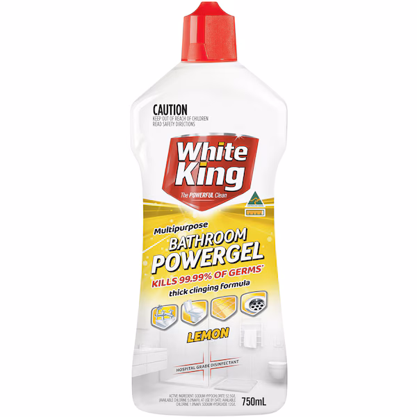 White King Bathroom Power Gel Lemon 750mL