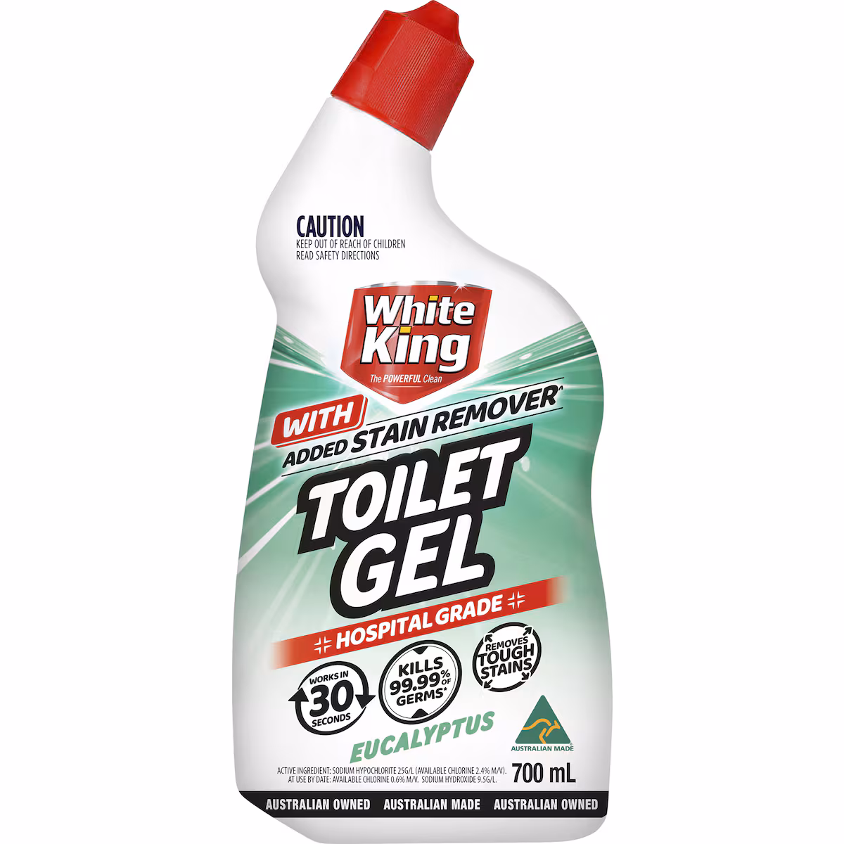 White King Toilet Gel with added Stain Remover Eucalyptus 700mL