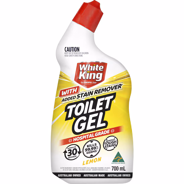 White King Toilet Gel with added Stain Remover Lemon 700mL