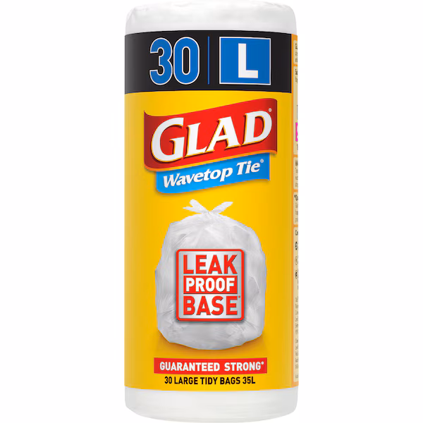 Glad Kitchen Tidy Bag Wavetop Large 30 pack